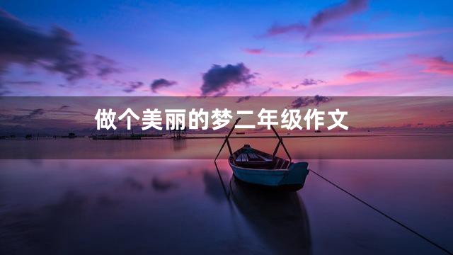 做个美丽的梦二年级作文