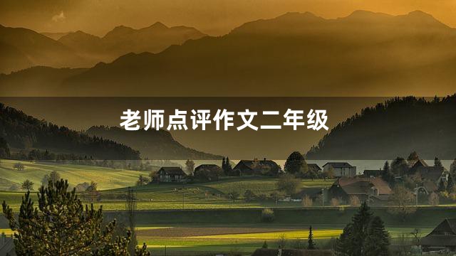 老师点评作文二年级