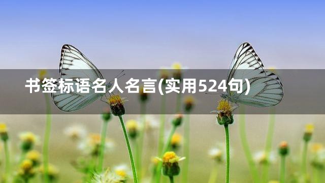 书签标语名人名言(实用524句)