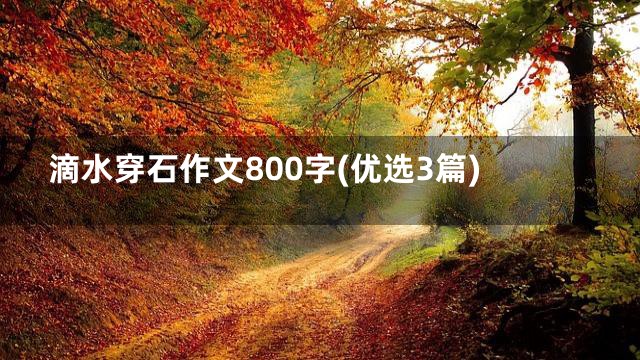 滴水穿石作文800字(优选3篇)