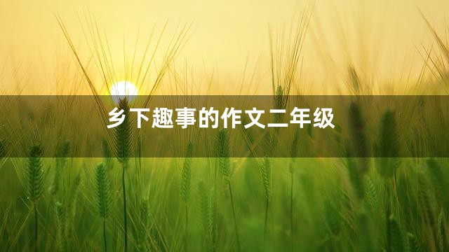 乡下趣事的作文二年级
