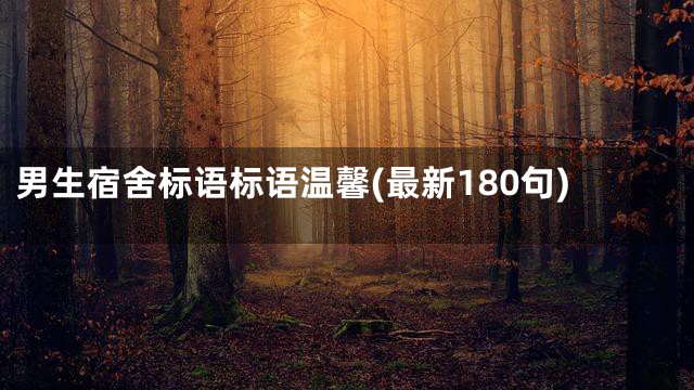 男生宿舍标语标语温馨(最新180句)