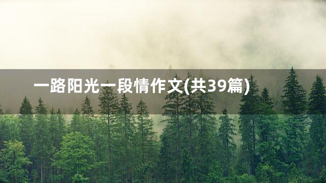 一路阳光一段情作文(共39篇)