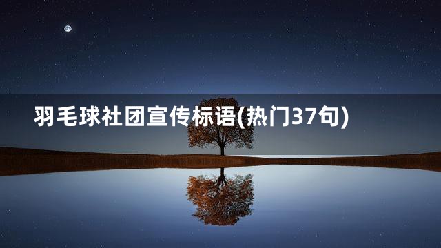 羽毛球社团宣传标语(热门37句)