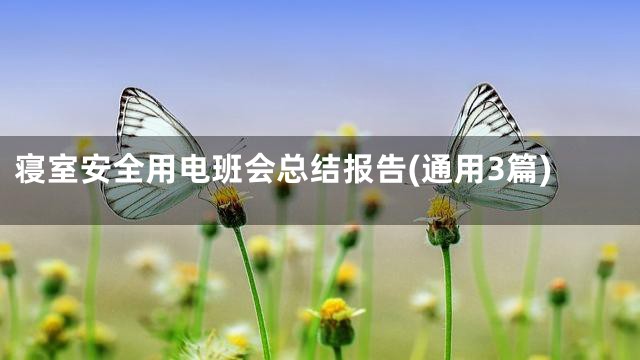 寝室安全用电班会总结报告(通用3篇)
