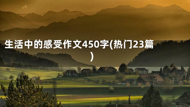 生活中的感受作文450字(热门23篇)