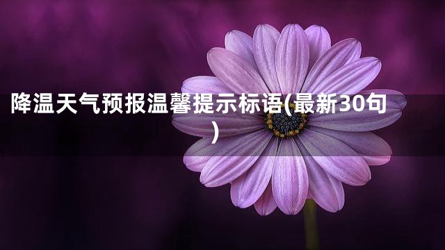 降温天气预报温馨提示标语(最新30句)