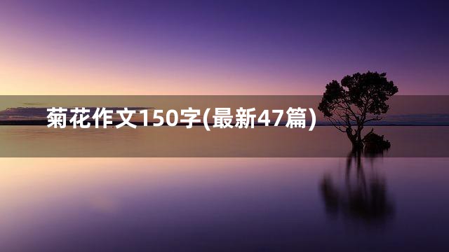 菊花作文150字(最新47篇)