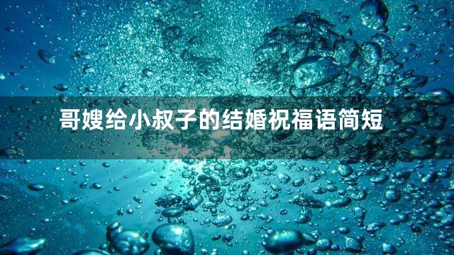 哥嫂给小叔子的结婚祝福语简短