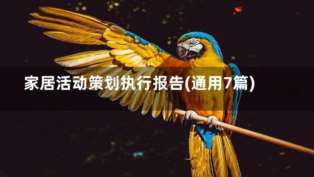 家居活动策划执行报告(通用7篇)