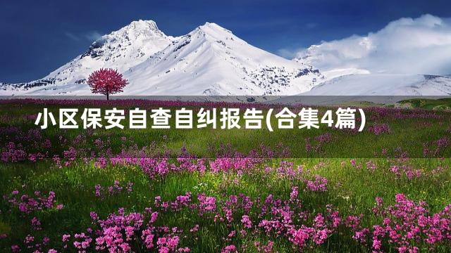 小区保安自查自纠报告(合集4篇)