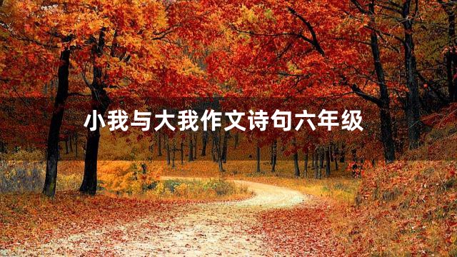小我与大我作文诗句六年级
