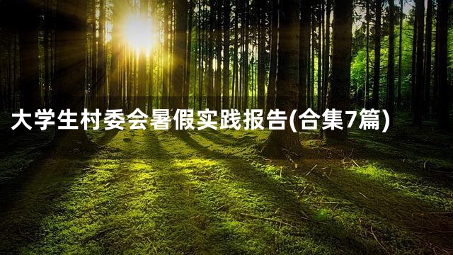 大学生村委会暑假实践报告(合集7篇)