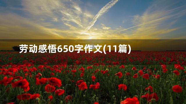 劳动感悟650字作文(11篇)