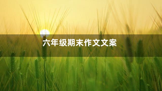 六年级期末作文文案