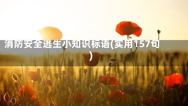 消防安全逃生小知识标语(实用157句)