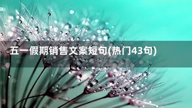 五一假期销售文案短句(热门43句)