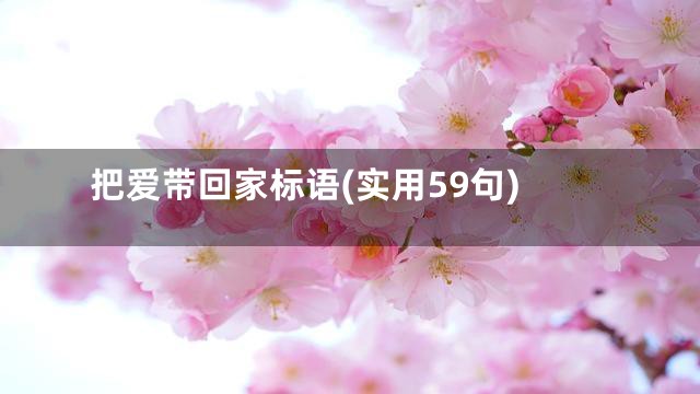 把爱带回家标语(实用59句)