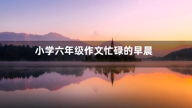 小学六年级作文忙碌的早晨